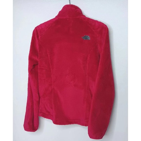 The North Face Womens XS Osito Jacket Hot Pink Plush Fleece Zip Silver READ - Picture 2 of 13
